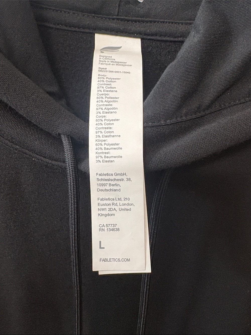 Fabletics Men's Black Hooded Pullover Sweatshirt - Picture 3 of 5